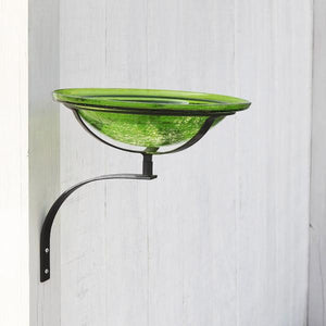 Fern Green Crackle Glass Birdbath Bowl Birdbath Bowl