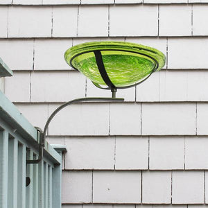 Fern Green Crackle Glass Birdbath Bowl Birdbath Bowl