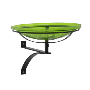 Fern Green Crackle Glass Birdbath Bowl Birdbath Bowl