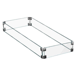 Fire Pit Rectangular Glass Wind Screen Fire Pits