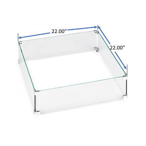 Fire Pit Square Glass Wind Screen Fire Pits
