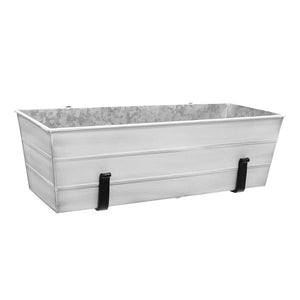 Flower Box with Clamp-On Brackets Flower Box with Bracket Medium / White