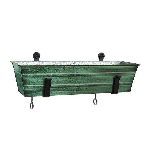 Flower Box with Clamp-On Brackets Flower Box with Bracket Small / Green