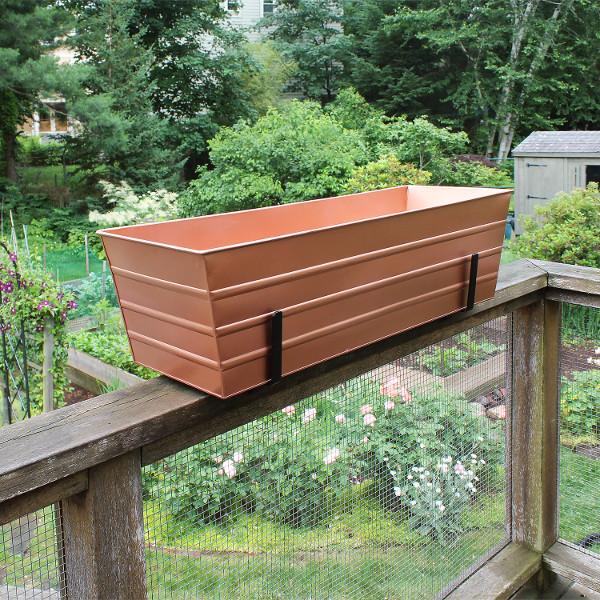 deck rail planters boxes Flower Box with Railing Brackets