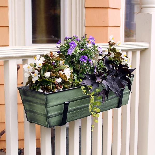 Achla Designs Large Blue Flower Box With Wall Brackets
