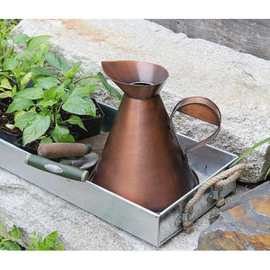 Galvanized Tray with Rope Handles Galvanized Tray