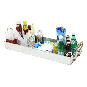 Galvanized Tray with Rope Handles Galvanized Tray