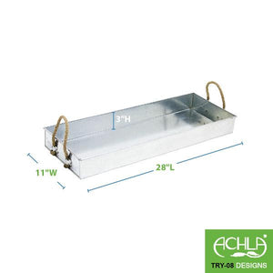 Galvanized Tray with Rope Handles Galvanized Tray