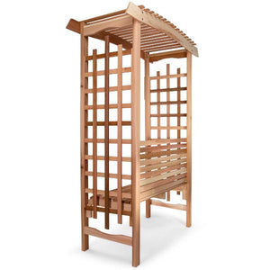 Cedar Garden Arbor with Bench - The Charming Bench Company