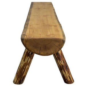 Glacier Country Half Log Plank Bench Garden Bench