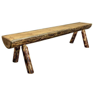Glacier Country Half Log Plank Bench Garden Bench 5ft