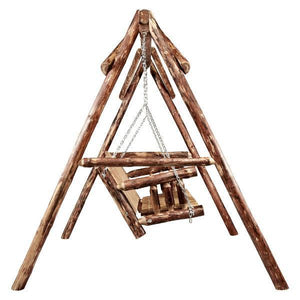 Glacier Country Lawn Swing with A-Frame Porch Swing