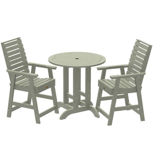 Glennville 3pc Round Counter Dining Set Dining Set Eucalyptus