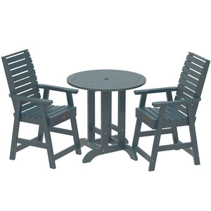Glennville 3pc Round Counter Dining Set Dining Set Nantucket Blue