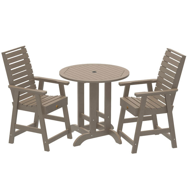 Glennville 3pc Round Counter Dining Set Dining Set