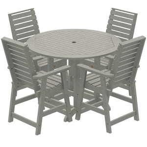 Glennville 5pc Round Counter Dining Set Dining Set Coastal Teak