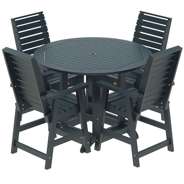 Glennville 5pc Round Counter Dining Set Dining Set Federal Blue