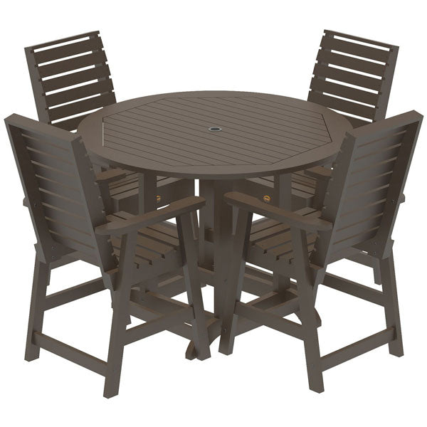 Glennville 5pc Round Counter Dining Set Dining Set Weathered Acorn