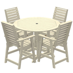 Glennville 5pc Round Counter Dining Set Dining Set Whitewash