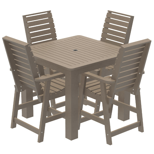 Glennville 5pc Square Counter Dining Set Dining Set Woodland Brown