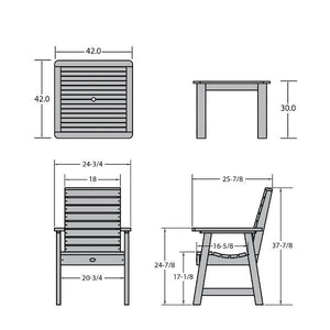 Glennville 5pc Square Dining Set Dining Set