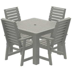 Glennville 5pc Square Dining Set Dining Set Coastal Teak
