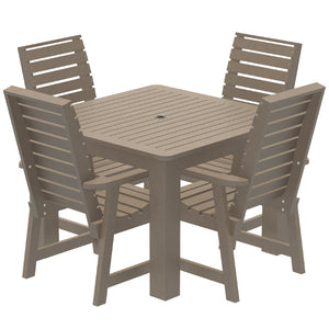Glennville 5pc Square Dining Set Dining Set Woodland Brown