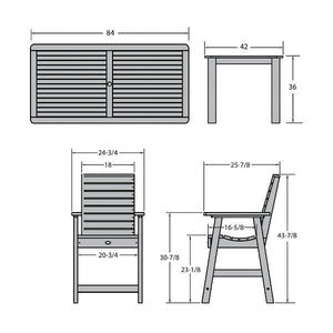 Glennville 7pc 42x84 Counter Dining Set Dining Set