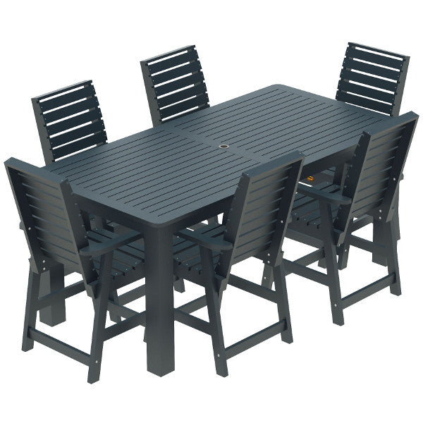 Glennville 7pc 42x84 Counter Dining Set Dining Set Federal Blue