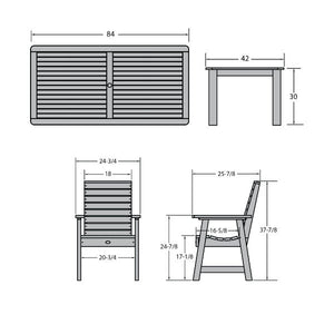Glennville 7pc 42x84 Dining Set Dining Set