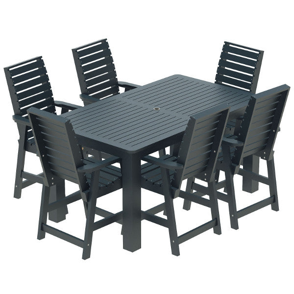 Glennville 7pc Counter Dining Set Dining Set 42x72 / Federal Blue