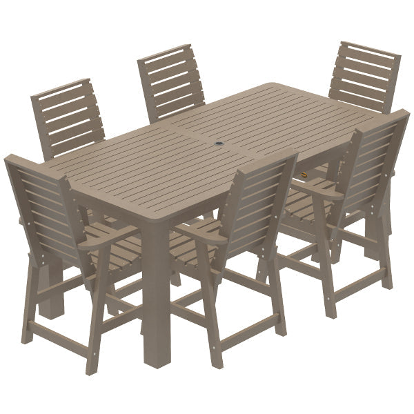 Glennville 7pc Counter Dining Set Dining Set 42x84 / Woodland Brown