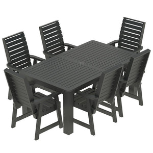 Glennville 7pc Dining Set Dining Set 42x72 / Black