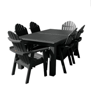 Hamilton Adirondack 7pc Rectangular Outdoor Dining Set Dining Set 84" x 42" / Black
