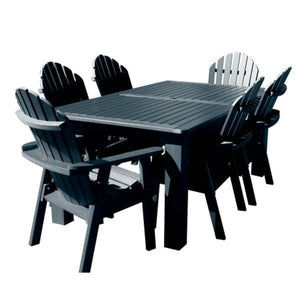 Hamilton Adirondack 7pc Rectangular Outdoor Dining Set Dining Set 84" x 42" Table / Federal Blue