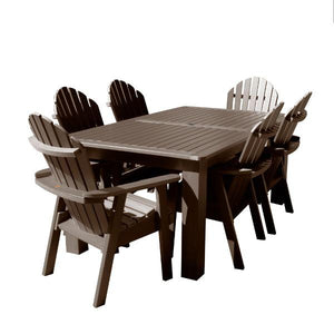 Hamilton Adirondack 7pc Rectangular Outdoor Dining Set Dining Set 84" x 42" / Weathered Acorn