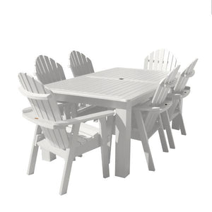 Hamilton Adirondack 7pc Rectangular Outdoor Dining Set Dining Set 84" x 42" / White