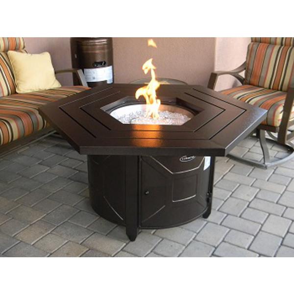 Hammered Bronze Hexagon Extruded Aluminum Fire Pit - The Charming Bench ...