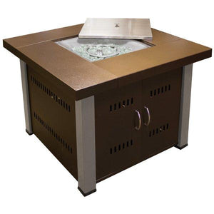 Hammered Bronze Square Fire Pit with Stainless Steel Legs Fire Pits