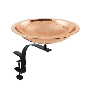 Hammered Copper Birdbath Bowl Copper Birdbath Bowl Threaded Birdbath with Rail Mount Bracket