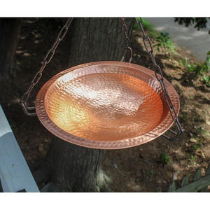 Hammered Solid Copper Birdbath Birdbath