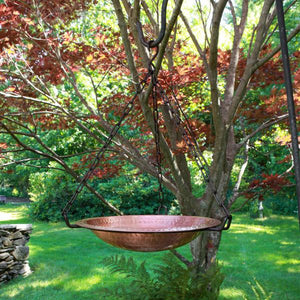 Hammered Solid Copper Birdbath Birdbath