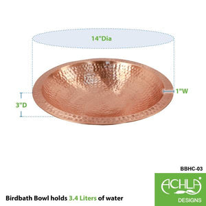 Hammered Solid Copper Birdbath Birdbath