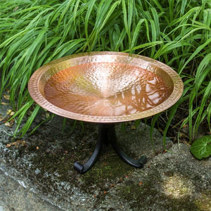 Hammered Solid Copper Birdbath Birdbath