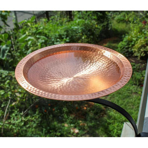 Hammered Solid Copper Birdbath Birdbath