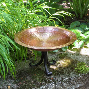 Hammered Solid Copper Birdbath Birdbath