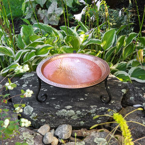 Hammered Solid Copper Birdbath Birdbath