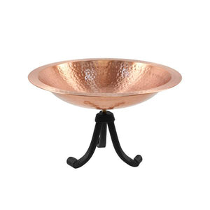 Hammered Solid Copper Birdbath Birdbath Birdbath with Tripod Stand