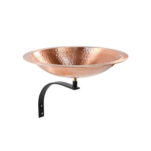 Hammered Solid Copper Birdbath Birdbath Birdbath with Wall Mount Bracket