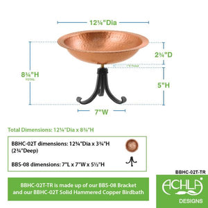 Hammered Solid Copper Birdbath Bowl Copper Birdbath